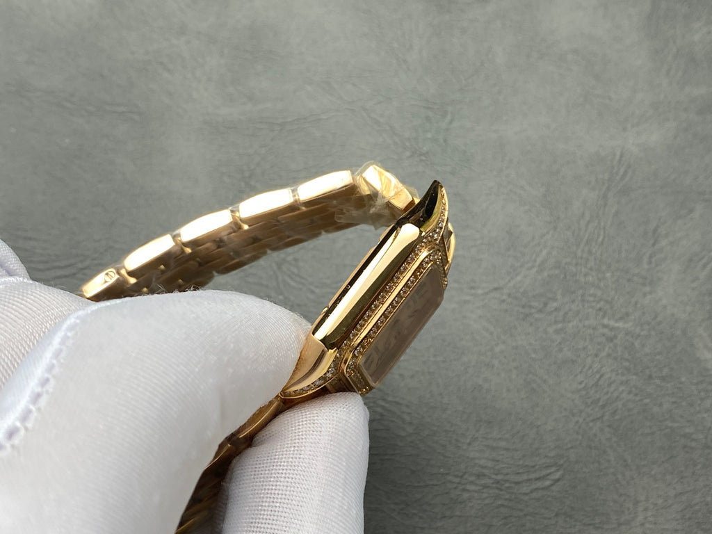 Panthere 27mm Pink Gold Case Diamond Bezel