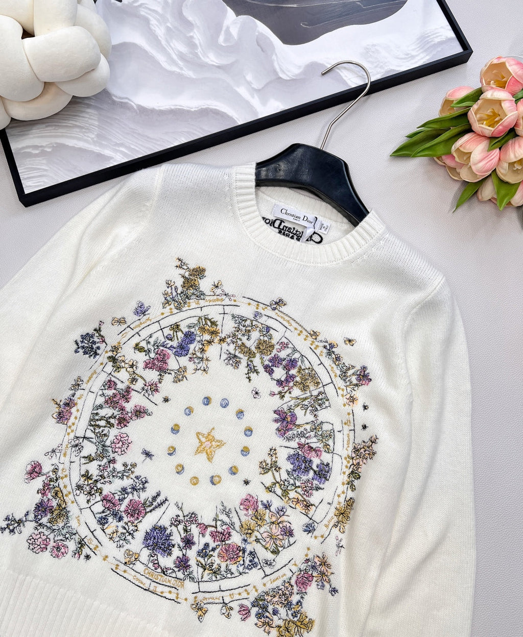 CD 25 Sweater White Wool And Silk