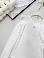 CC 25 long-sleeved shirt white tencel cotton