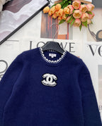 CC 26 Knit Sweater Navy Blue Wool Cashmere 785142