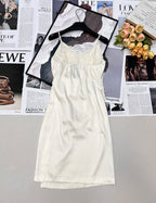Chanel 2026 Satin Slip Dress White Polyester
