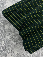 Miu Miu 25 Striped Long-sleeved T-shirt Green Cotton
