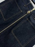 LV 25 Denim Skirt Black Cotton