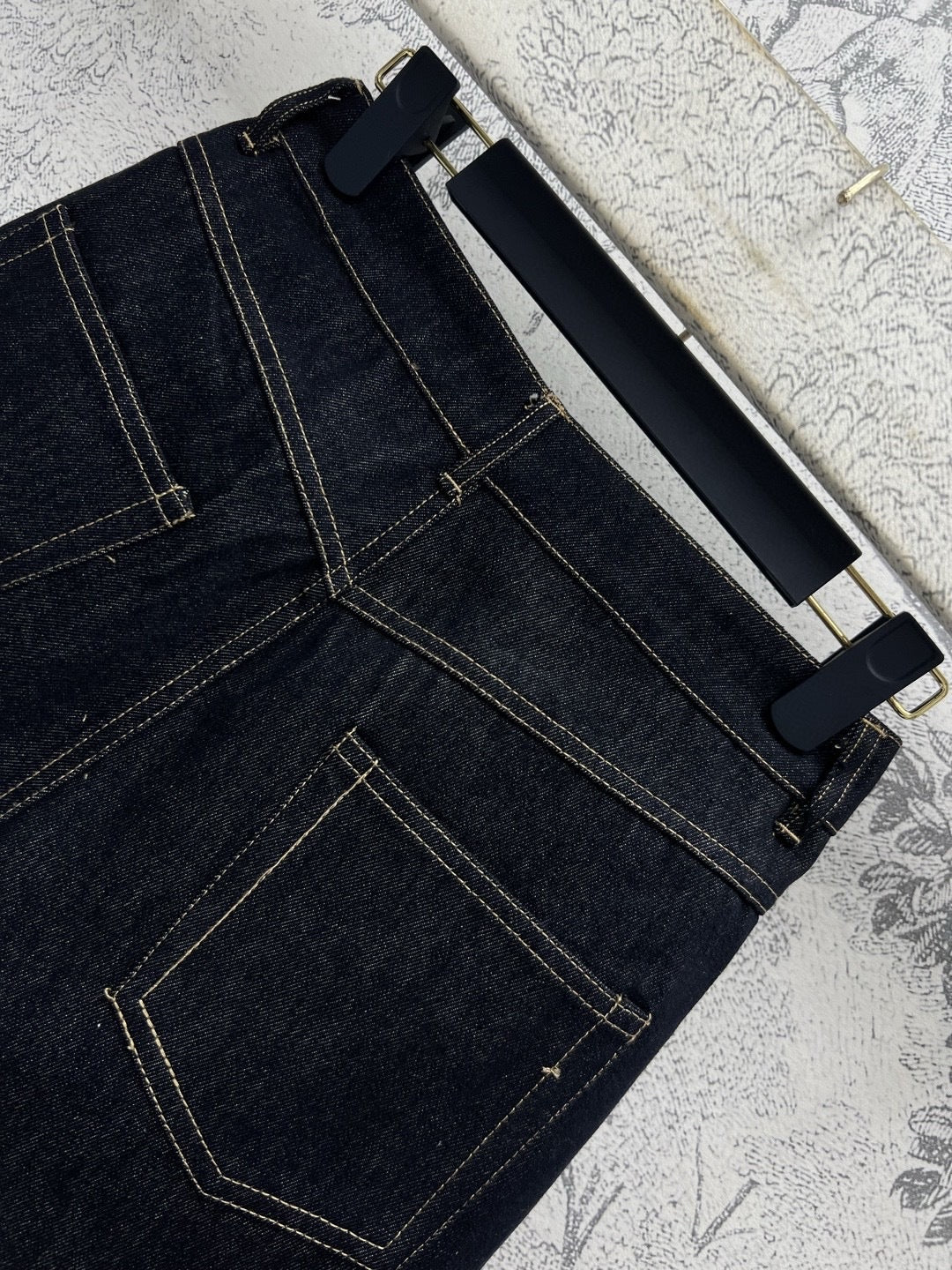 LV 25 Denim Shorts  Black Cotton