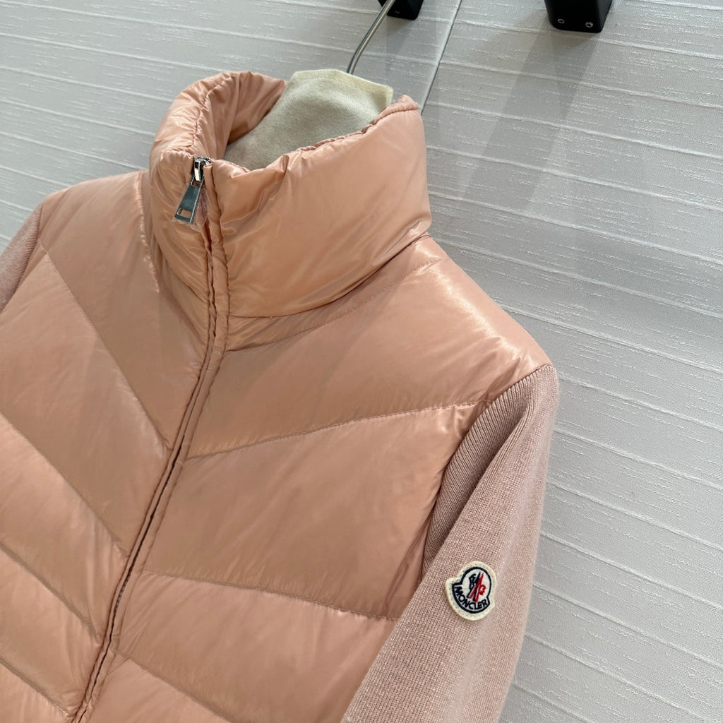 Moncler 25 Jacket Rose Pink Polyester Mix Wool