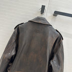 Miu Miu 25 Jacket Black Brown Sheepskin