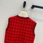 CD 25 Knitted Vest Top Red Wool Cashmere