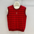 CD 25 Knitted Vest Top Red Wool Cashmere