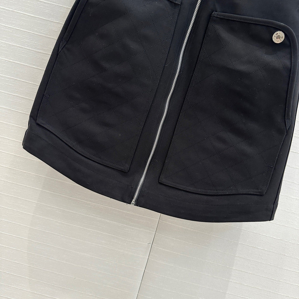 Hm 25  Zippered Skirt Black Cotton