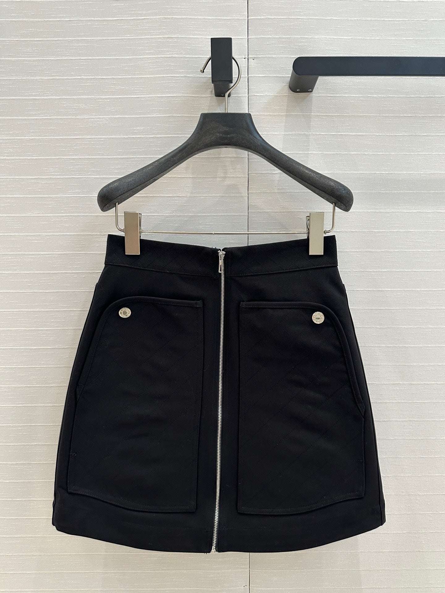 Hm 25  Zippered Skirt Black Cotton