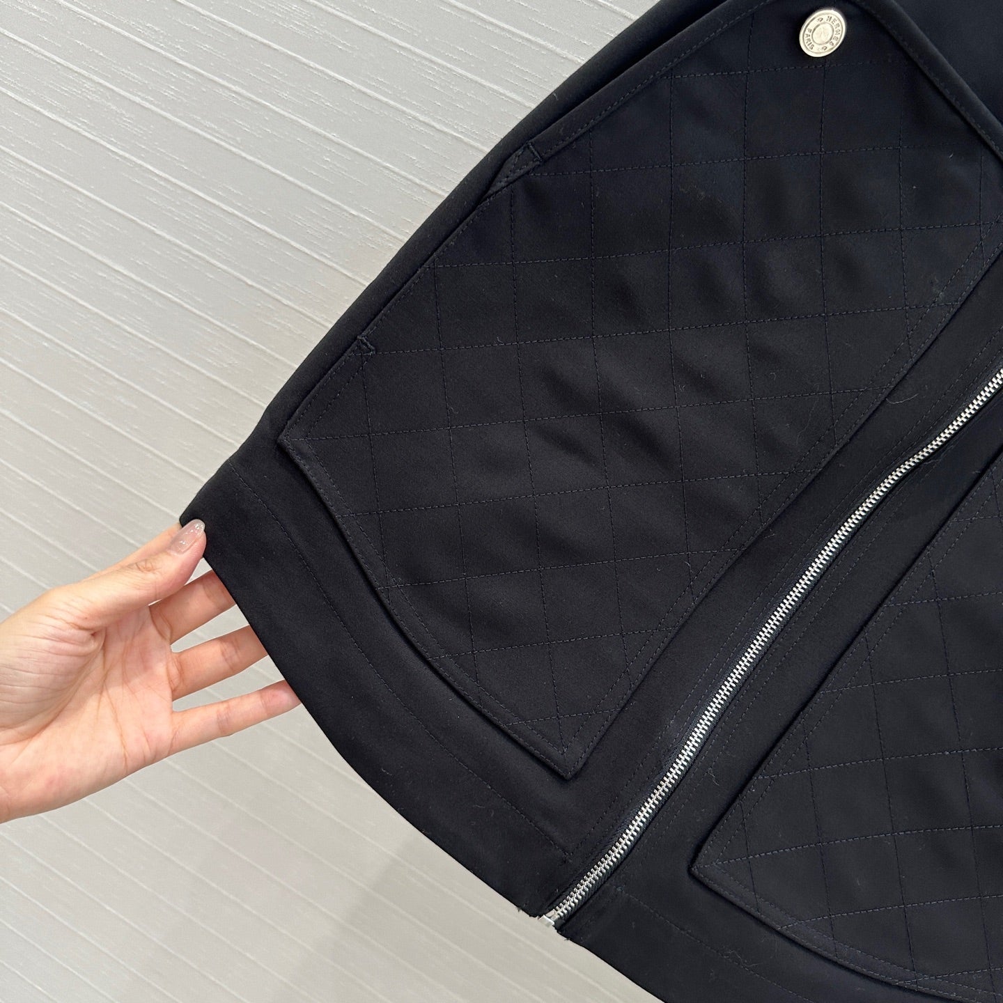 Hm 25  Zippered Skirt Black Cotton