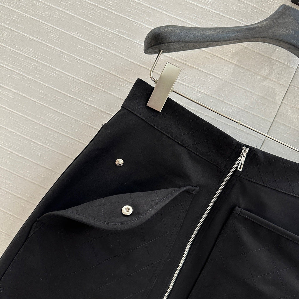 Hm 25  Zippered Skirt Black Cotton
