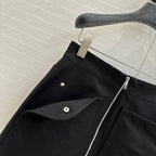 Hm 25  Zippered Skirt Black Cotton