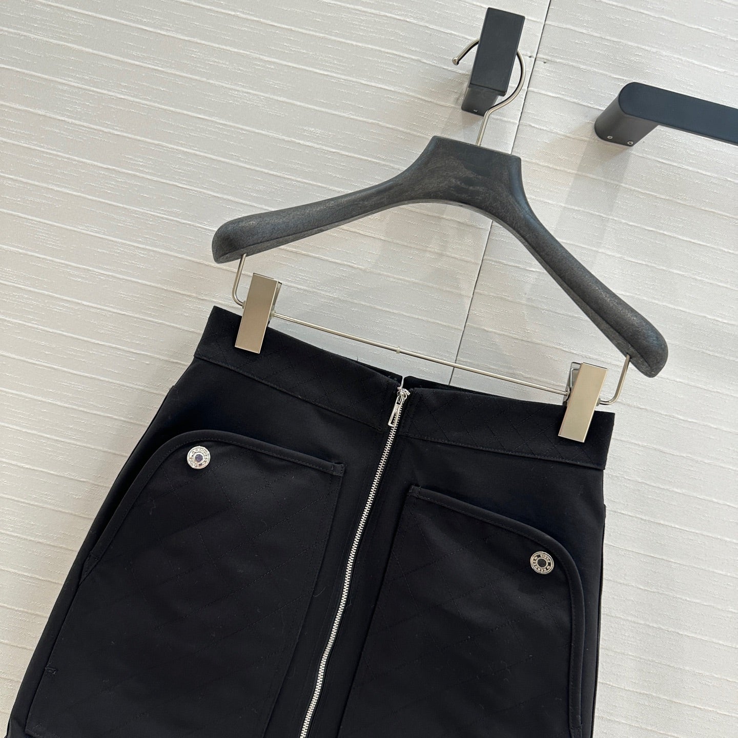 Hm 25  Zippered Skirt Black Cotton