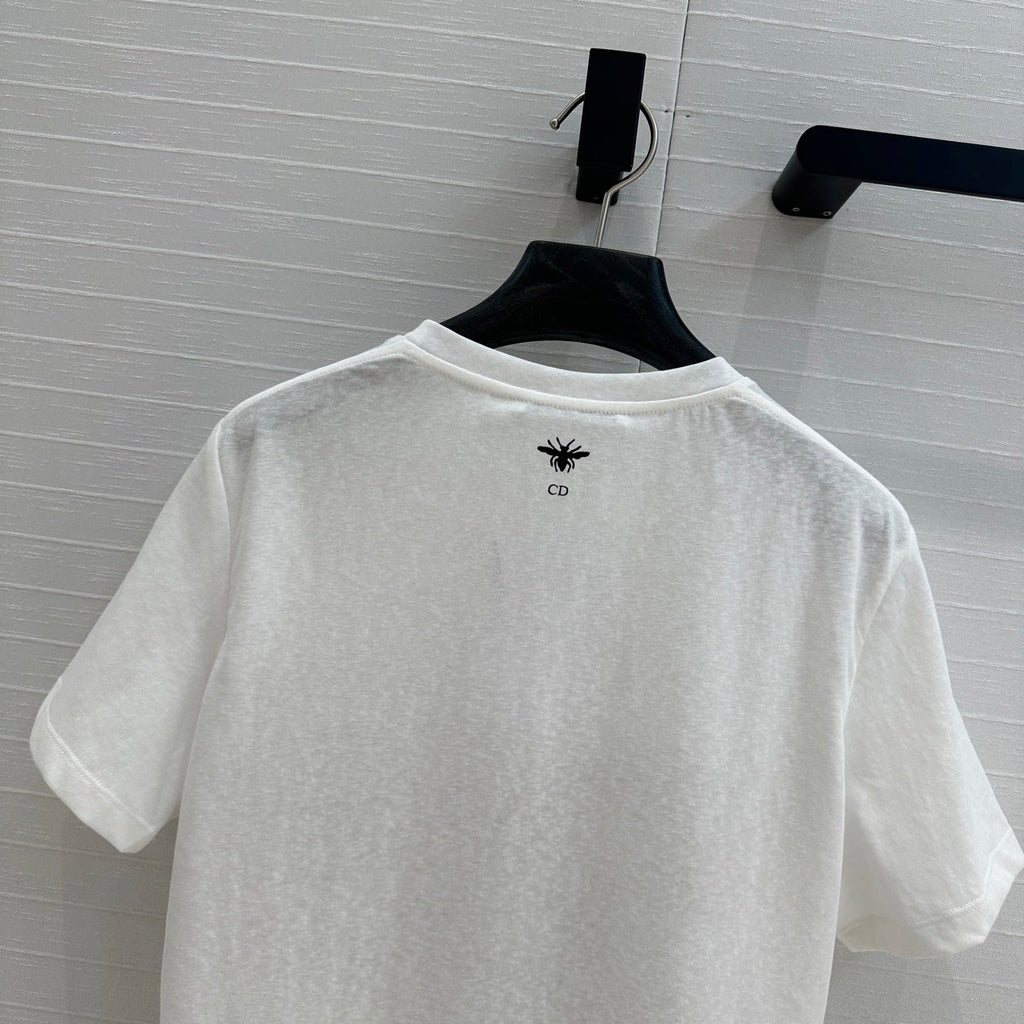 CD Heart T-shirt White Cotton Polyester