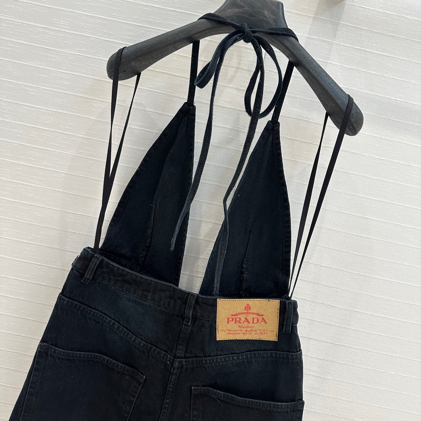 Prada 25 Halter Ntube Top Suspender Jumpsuit Black Cotton