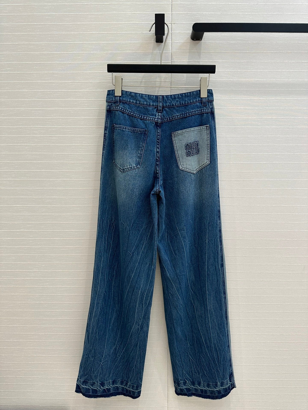 Miu Miu 25 Straight Jeans Blue Cotton