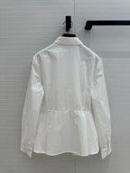 CD 25 Pleated Shirt White Cotton