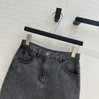 CD Short Skirt Black Cotton