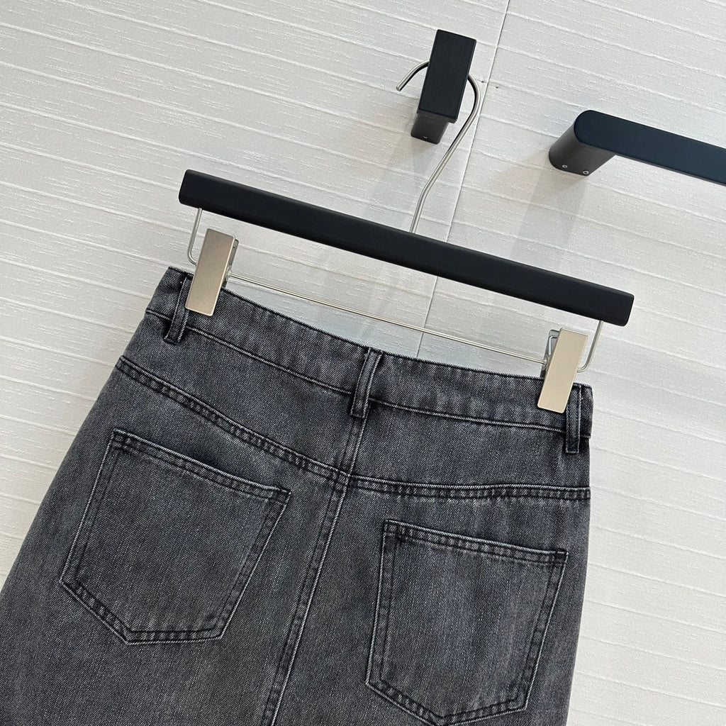 CD Short Skirt Black Cotton