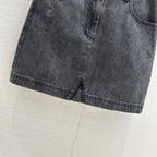 CD Short Skirt Black Cotton