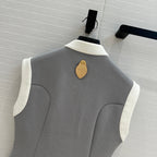 LV 25 Princess Seams Vest Grey Polyester Cotton