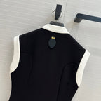 LV 25 Princess Seams Dress Black Polyester Cotton