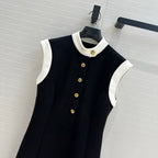 LV 25 Princess Seams Dress Black Polyester Cotton