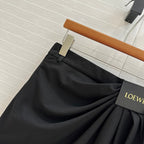 Loewe 25 Draped Skirt Black Polyester Fiber