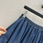 CD 25 Mid-length Skirt Blue Cotton