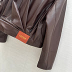 Loewe Draped Jacket Brown Lambskin