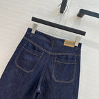 CD 25 Straight-leg Half-length Pants Blue Cotton