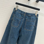 CD Stripe Straight Jeans Blue Cotton