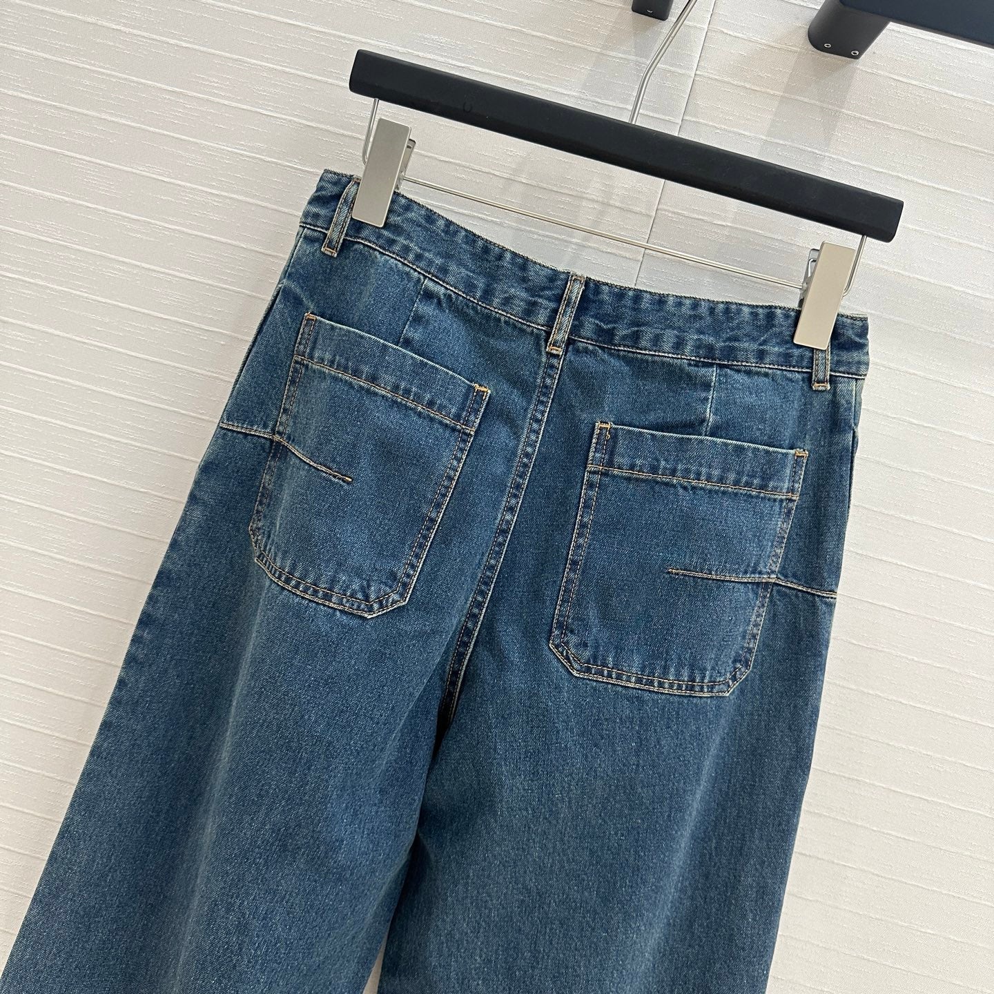 CD Stripe Straight Jeans Blue Cotton