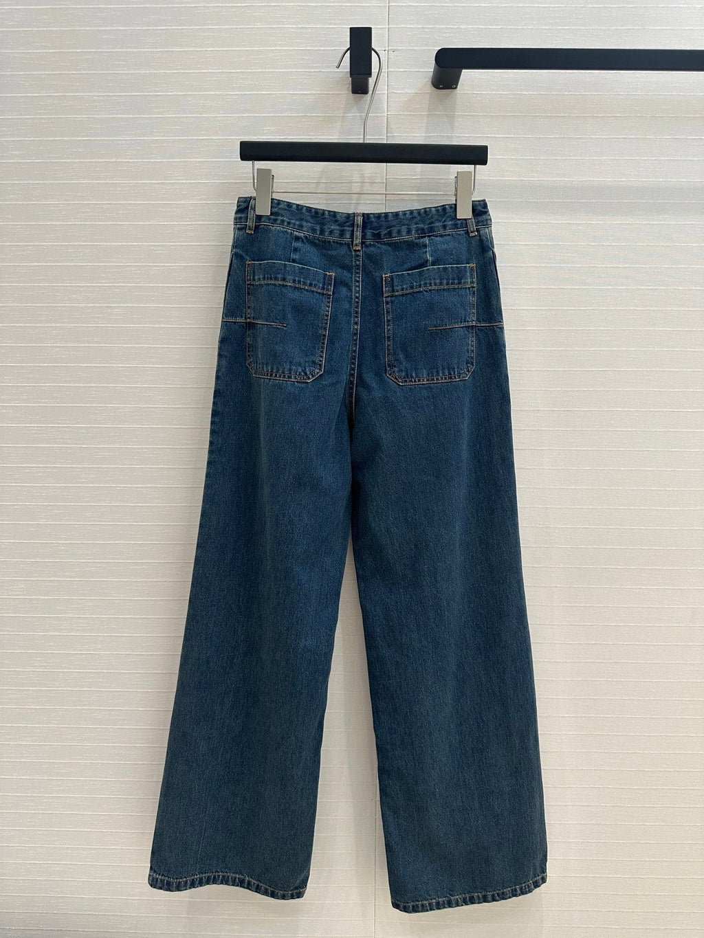 CD Stripe Straight Jeans Blue Cotton