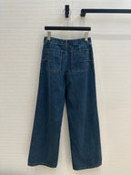 CD Stripe Straight Jeans Blue Cotton