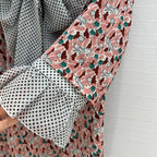 Prada Lace Half-sleeved Dress Pink mix colors Polyester
