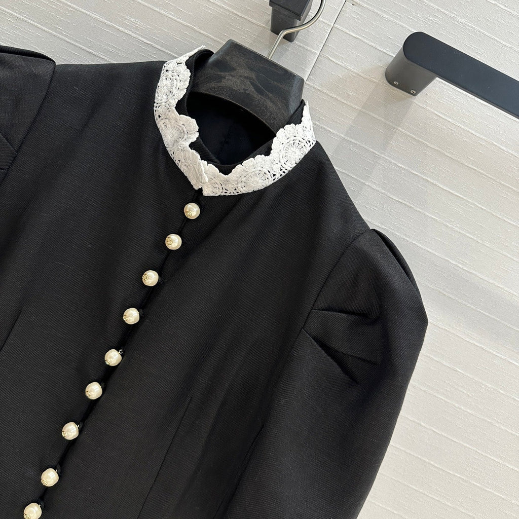 CD 25 Palace Style Jacket Black Linen