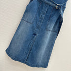 CD 25 Suspender Tube Top Denim Skirt Blue Cotton