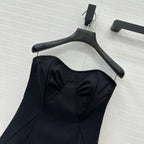 Prada 25 Cat Ear Tube Top Vest Black Cotton