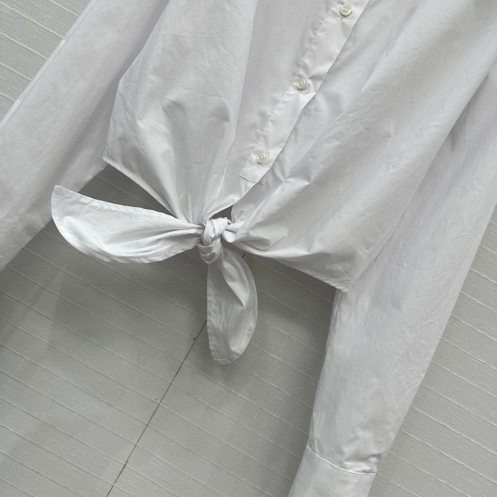 CD 25 Bow Tie Shirt White Cotton