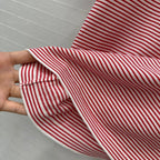Prada 25 Striped Short-sleeved Knitted Top Red Cotton