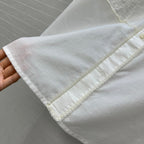 Prada 25 Lace Short-sleeved Shirt White Cotton