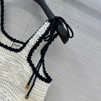 Celine 25 Knitted Small Camisole White Cotton