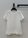 Zimmermann 25 Lace Short-sleeved T-shirt White Cotton 240