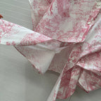 CD 25 Flying Sleeve Short Shirt White Pink Cotton