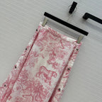 CD 25 Sauvage Jouy Button-down Dress Pink White Cotton