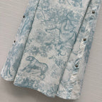 CD 25 Sauvage Jouy Button-down Dress Blue White Cotton