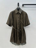Fendi 25 Shirt Dress Khaki Silk
