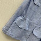 LP 25 Stand-up Collar Jacket Blue  Linen 272165
